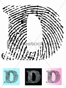 Fingerprint Alphabet Letter D