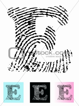 Fingerprint Alphabet Letter E