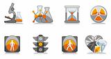 Science and safety icons set