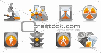 Science and safety icons set