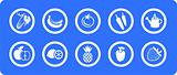Fruit and vegetables vector icons set