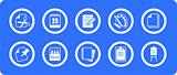 Office commodities vector icons set