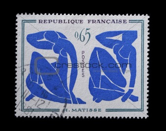 Blue nude stamp