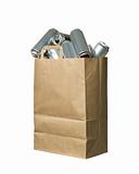 Bag of aluminium cans