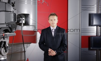 Television News Reporter On The Air