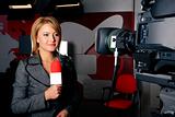 News Reporter in Live Transmission