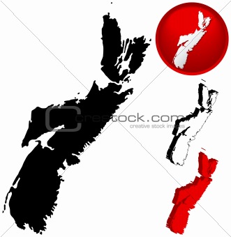 Detailed Map of Nova Scotia, Canada