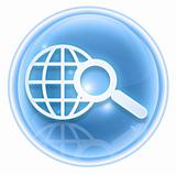 search and magnifier icon ice, isolated on white background.