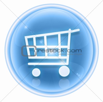shopping cart icon ice, isolated on white background.