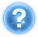 question symbol icon ice, isolated on white background