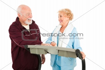 Senior Couple Works Out