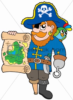 Pirate with treasure map