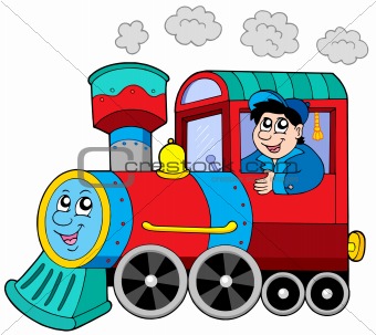 Steam locomotive with engine driver