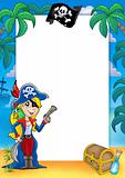 Frame with pirate woman