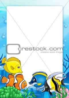 Frame with tropical fishes 1