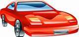 Glossy stylised sports car icon