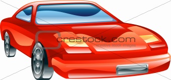 Glossy stylised sports car icon