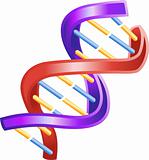 Illustration of Shiny DNA Double Helix