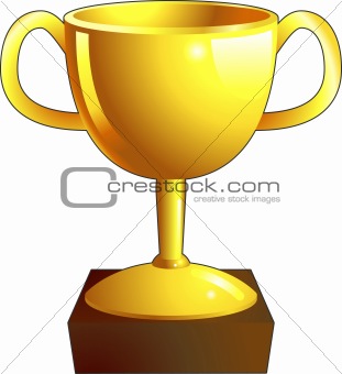 Gold trophy illustration icon