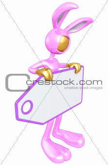 Easter Bunny With Blank Sales Tag