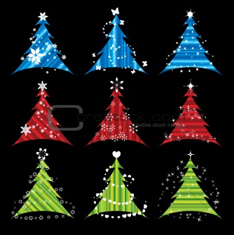 Christmas tree, set of design elements