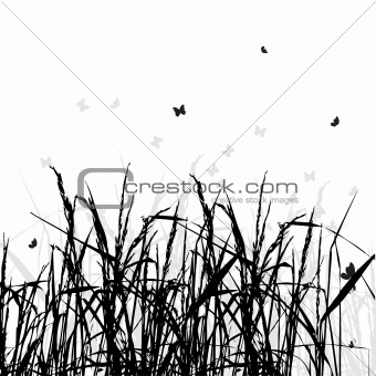 Grass silhouette black, background
