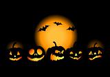 Halloween night background, vector illustration