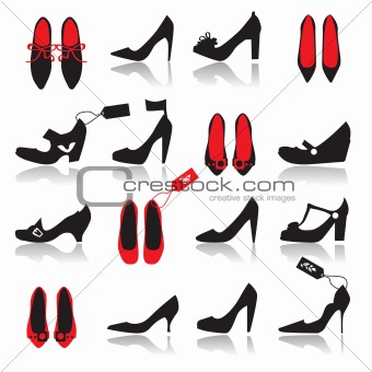 Shoes silhouette collection for your design