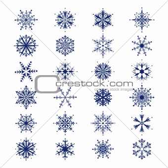 Set of 24  beautiful snowflakes collection for your design