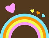 Retro Rainbow and Hearts Background