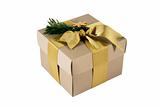 Gift box with golden ribbon