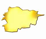 Andorra 3d Golden Map