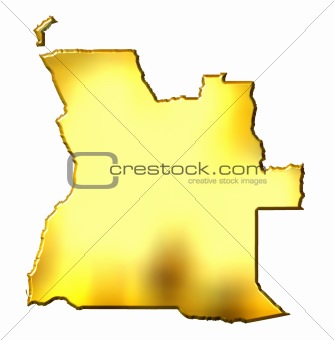 Angola 3d Golden Map