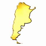 Argentina 3d Golden Map