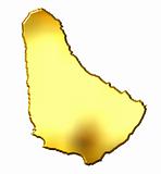 Barbados 3d Golden Map