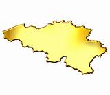 Belgium 3d Golden Map