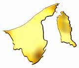 Brunei 3d Golden Map