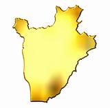 Burundi 3d Golden Map