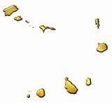 Cape Verde 3d Golden Map