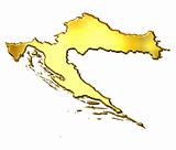Croatia 3d Golden Map