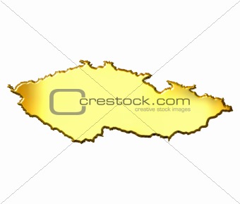 Czech Republic 3d Golden Map