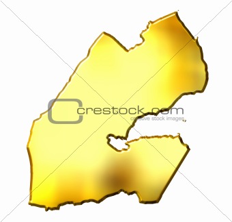Djibouti 3d Golden Map