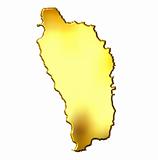 Dominica 3d Golden Map