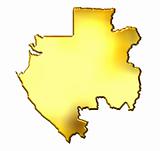 Gabon 3d Golden Map