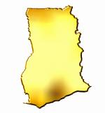 Ghana 3d Golden Map