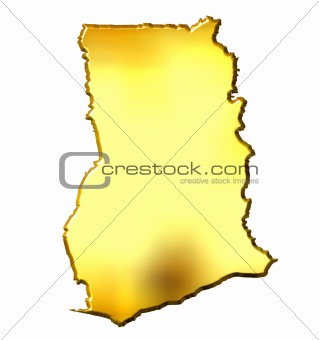 Ghana 3d Golden Map