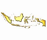 Indonesia 3d Golden Map