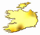 Ireland 3d Golden Map