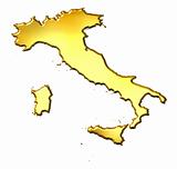 Italy 3d Golden Map