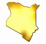 Kenya 3d Golden Map